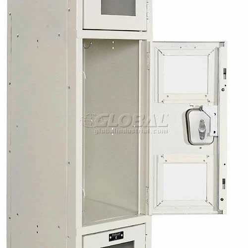 Hallowell® 3-Tier 3 Door Safety-View Locker, 12"W x 18"D x 24"H, Tan, Unassembled 6 Hallowell® 3-Tier 3 Door Safety-View Locker, 12"W x 18"D x 24"H, Tan, Unassembled - Image 4