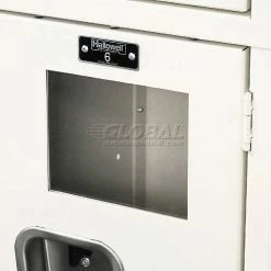 Hallowell® 3-Tier 3 Door Safety-View Locker, 12"W x 12"D x 24"H, Tan, Assembled -Deals Lockers Store 562656 35 3