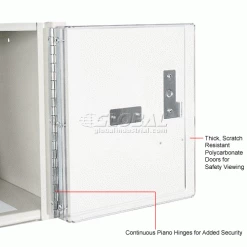 Hallowell® 1-Tier 4 Door Safety-View Wall Mount Locker, 12"Wx18"x14-3/4"H, Tan, Assembled -Deals Lockers Store 562667 2wco 1