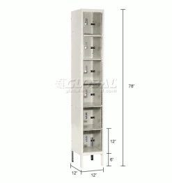 Hallowell® 6-Tier 6 Door Safety-View Locker, 12"W x 12"D x 12"H, Tan, Assembled 23 Hallowell® 6-Tier 6 Door Safety-View Locker, 12"W x 12"D x 12"H, Tan, Assembled -Deals Lockers Store 562668 dim 1