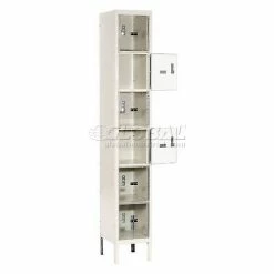 Hallowell® 6-Tier 6 Door Safety-View Locker, 12"W x 15"D x 12"H, Tan, Assembled -Deals Lockers Store 562670 11 1