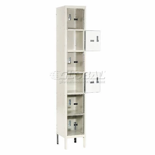 Hallowell® 6-Tier 6 Door Safety-View Locker, 12"W x 12"D x 12"H, Tan, Assembled 4 Hallowell® 6-Tier 6 Door Safety-View Locker, 12"W x 12"D x 12"H, Tan, Assembled - Image 2