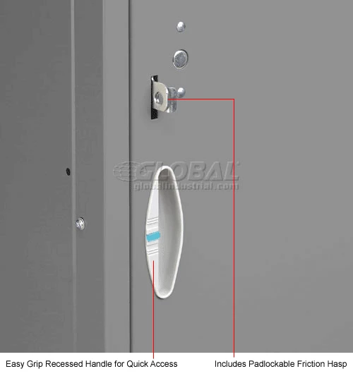 Global Industrial Capital® 2-Tier 2 Door Locker, 12"Wx15"Dx36"H, Gray, Assembled 16 Global Industrial Capital® 2-Tier 2 Door Locker, 12"Wx15"Dx36"H, Gray, Assembled - Image 14