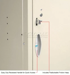 Global Industrial™ Capital® 2-Tier 2 Door Locker, 12"Wx18"Dx36"H, Tan, Unassembled -Deals Lockers Store 652047TN 2wco