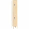 Global Industrial™ 2-Tier 2 Door Digital Locker, 12"W x 18"D x 36"H, Tan, Assembled -Deals Lockers Store 652048TNDL