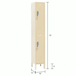 Global Industrial 2-Tier 2 Door Digital Locker, 12"W x 18"D x 36"H, Tan, Assembled 9 Global Industrial 2-Tier 2 Door Digital Locker, 12"W x 18"D x 36"H, Tan, Assembled -Deals Lockers Store 652048TNDLIN dim