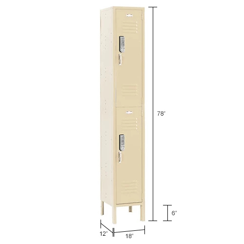 Global Industrial 2-Tier 2 Door Digital Locker, 12"W x 18"D x 36"H, Tan, Assembled 6 Global Industrial 2-Tier 2 Door Digital Locker, 12"W x 18"D x 36"H, Tan, Assembled - Image 4