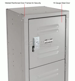 Global Industrial™ 6-Tier 6 Door Box Locker, 12"W x 15"D x 12"H, Gray, Assembled -Deals Lockers Store 652054GY 6wco 1