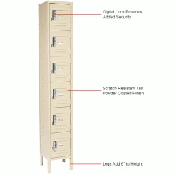 Global Industrial 6-Tier 6 Door Digital Box Locker, 12"W x 12"D x 12"H, Tan, Assembled 9 Global Industrial 6-Tier 6 Door Digital Box Locker, 12"W x 12"D x 12"H, Tan, Assembled -Deals Lockers Store 652054TNDLIN 1wco