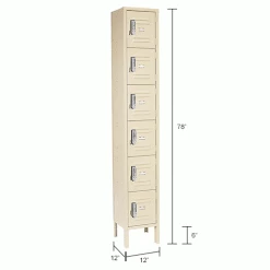 Global Industrial 6-Tier 6 Door Digital Box Locker, 12"W x 12"D x 12"H, Tan, Assembled 11 Global Industrial 6-Tier 6 Door Digital Box Locker, 12"W x 12"D x 12"H, Tan, Assembled -Deals Lockers Store 652054TNDLIN dim