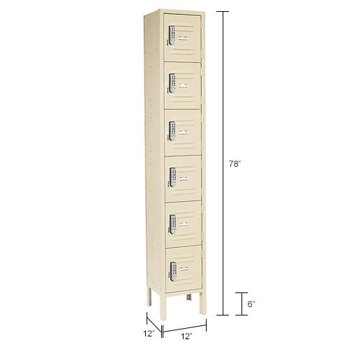 Global Industrial 6-Tier 6 Door Digital Box Locker, 12"W x 12"D x 12"H, Tan, Assembled 7 Global Industrial 6-Tier 6 Door Digital Box Locker, 12"W x 12"D x 12"H, Tan, Assembled - Image 5