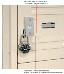 Global Industrial™ 6-Tier 6 Door Box Locker, 12"W x 15"D x 12"H, Tan, Assembled -Deals Lockers Store 652054TN 2wco 2