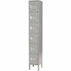Global Industrial™ 6-Tier 6 Door Box Locker, 12"W x 12"D x 12"H, Gray, Assembled -Deals Lockers Store 652054 2012GY 07