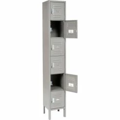 Global Industrial™ 6-Tier 6 Door Box Locker, 12"W x 12"D x 12"H, Gray, Assembled -Deals Lockers Store 652054 2012GY 08
