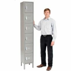 Global Industrial™ 6-Tier 6 Door Box Locker, 12"W x 12"D x 12"H, Gray, Assembled -Deals Lockers Store 652054 2012GY 14