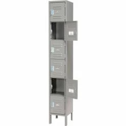 Global Industrial™ 6-Tier 6 Door Box Locker, 12"W x 12"D x 12"H, Gray, Assembled -Deals Lockers Store 652054 2012GY 15