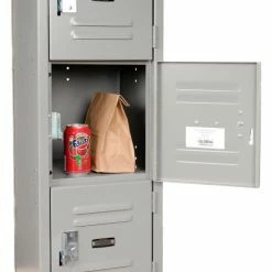 Global Industrial™ 6-Tier 6 Door Box Locker, 12"W x 12"D x 12"H, Gray, Assembled -Deals Lockers Store 652054 2012GY 17