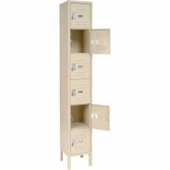 Global Industrial™ 6-Tier 6 Door Box Locker, 12"W x 12"D x 12"H, Tan, Unassembled -Deals Lockers Store 652054 2012TN 04