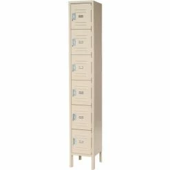 Global Industrial™ 6-Tier 6 Door Box Locker, 12"W x 12"D x 12"H, Tan, Unassembled -Deals Lockers Store 652054 2012TN 14