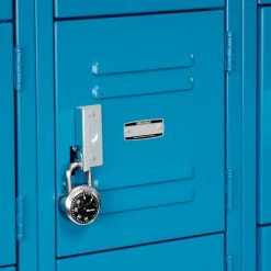 Global Industrial™ 6-Tier 18 Door Box Locker, 12"W x 18"D x 12"H, Blue, Unassembled -Deals Lockers Store 652055BL 04