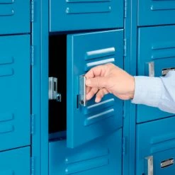 Global Industrial™ 6-Tier 18 Door Box Locker, 12"W x 18"D x 12"H, Blue, Unassembled -Deals Lockers Store 652055BL 05