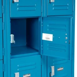 Global Industrial™ 6-Tier 18 Door Box Locker, 12"W x 18"D x 12"H, Blue, Unassembled -Deals Lockers Store 652055BL 06