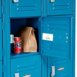 Global Industrial™ 6-Tier 18 Door Box Locker, 12"W x 18"D x 12"H, Blue, Unassembled -Deals Lockers Store 652055BL 09