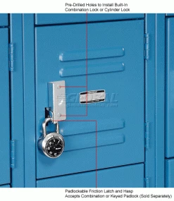 Global Industrial™ 6-Tier 18 Door Box Locker, 12"W x 18"D x 12"H, Blue, Unassembled -Deals Lockers Store 652055BL 2wco