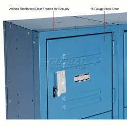 Global Industrial™ 6-Tier 18 Door Box Locker, 12"W x 18"D x 12"H, Blue, Unassembled -Deals Lockers Store 652055BL 5wco