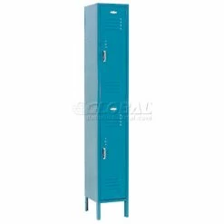 Global Industrial Paramount® 2-Tier 2 Door Locker, 12"Wx15"Dx36"H, Blue, Unassembled