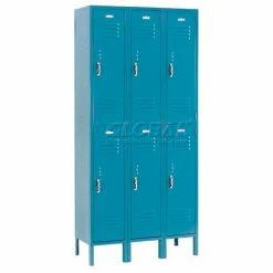Global Industrial™ Paramount® 2-Tier 6 Door Locker, 12"Wx12"Dx36"H, Blue, Assembled