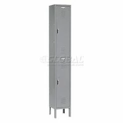 Global Industrial™ Paramount® 2-Tier 2 Door Locker, 12"Wx18"Dx36"H, Gray, Assembled