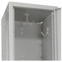 Global Industrial™ Paramount® 2-Tier 2 Door Locker, 12"Wx18"Dx36"H, Gray, Assembled -Deals Lockers Store 652074GY 18 2