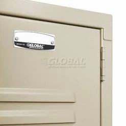 Global Industrial™ Paramount® 2-Tier 6 Door Locker, 12"Wx15"Dx36"H, Tan, Assembled -Deals Lockers Store 652074TN 13 1