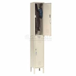 Global Industrial™ Capital® 2-Tier 2 Door Locker, 12"Wx18"Dx36"H, Tan, Unassembled -Deals Lockers Store 652074TN 21