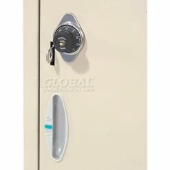 Global Industrial™ Capital® 2-Tier 2 Door Locker, 12"Wx15"Dx36"H, Tan, Unassembled -Deals Lockers Store 652074TN 23 1