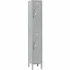 Global Industrial™ 2-Tier 2 Door Digital Locker, 12"W x 15"D x 36"H, Gray, Assembled -Deals Lockers Store 652076GYDL
