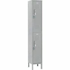 Global Industrial™ 2-Tier 2 Door Digital Locker, 12"W x 15"D x 36"H, Gray, Assembled