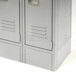 Global Industrial™ End Base For 18"Dx6"H Gray Locker, Pair (Left & Right) -Deals Lockers Store 652080GY 03 2