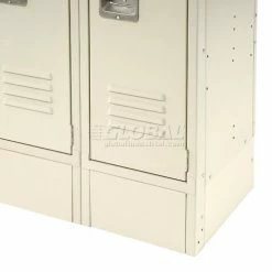 Global Industrial™ End Base For 15"D X 6"H Tan Locker Pair (Left And Right) -Deals Lockers Store 652080TN 03 1
