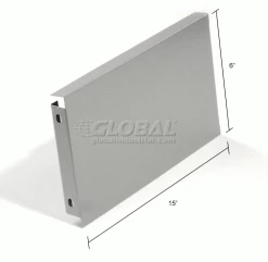Global Industrial™ Front Base For 15"Wx6"H Gray Locker -Deals Lockers Store 652081GY dim
