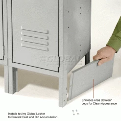 Global Industrial™ End Base For 12"D X 6"H Gray Locker Pair (Left And Right) -Deals Lockers Store 652082GY 3wco