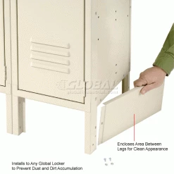 Global Industrial™ End Base For 18"D X 6"H Tan Locker Pair (Left And Right) -Deals Lockers Store 652082TN 3wco 1