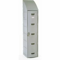 Remco Plastics 1-Tier 1 Door Box Plastic Locker, 15"W x 18"D x 73"H, Gray, Assembled