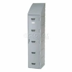 Remco Plastics 1-Tier 1 Door Box Plastic Locker, 15"W x 18"D x 73"H, Gray, Assembled -Deals Lockers Store 652085 43