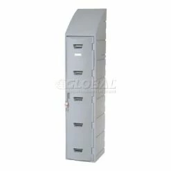 Remco Plastics 1-Tier 1 Door Box Plastic Locker, 15"W x 18"D x 73"H, Gray, Assembled -Deals Lockers Store 652085 44