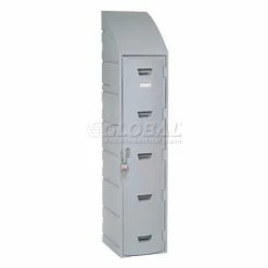 Remco Plastics 1-Tier 1 Door Box Plastic Locker, 15"W x 18"D x 73"H, Gray, Assembled -Deals Lockers Store 652085 45