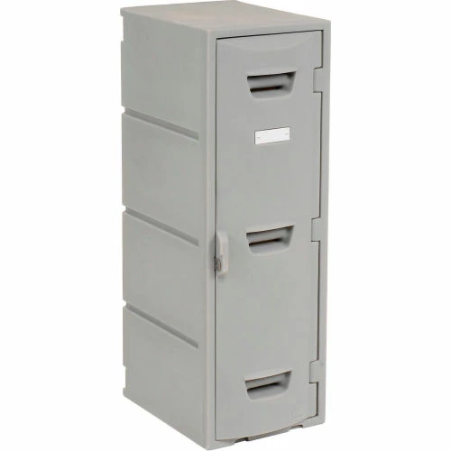 Remco Plastics 2-Tier 2 Door Box Plastic Locker, 12"W x 15"D x 36"H, Gray, Assembled 4 Remco Plastics 2-Tier 2 Door Box Plastic Locker, 12"W x 15"D x 36"H, Gray, Assembled - Image 2