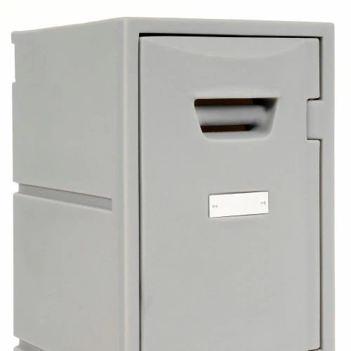 Remco Plastics 2-Tier 2 Door Box Plastic Locker, 12"W x 15"D x 36"H, Gray, Assembled 6 Remco Plastics 2-Tier 2 Door Box Plastic Locker, 12"W x 15"D x 36"H, Gray, Assembled - Image 4