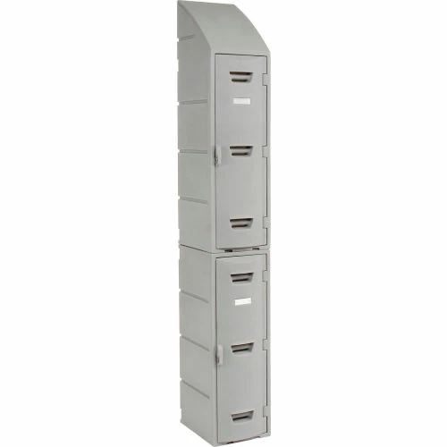 Remco Plastics 2-Tier 2 Door Box Plastic Locker, 12"W x 15"D x 36"H, Gray, Assembled 12 Remco Plastics 2-Tier 2 Door Box Plastic Locker, 12"W x 15"D x 36"H, Gray, Assembled - Image 10